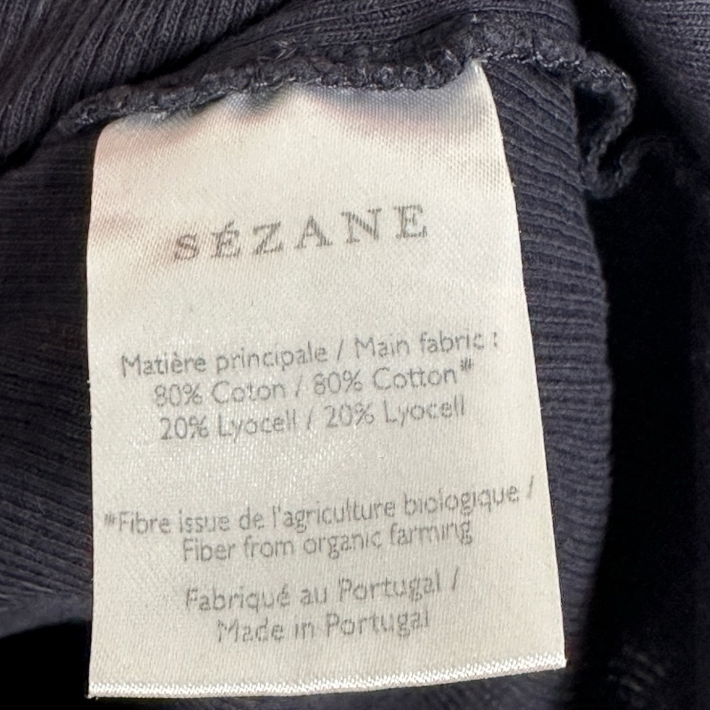 Sezane Navy Blue Kira Ribbed Tank Top Organic Cotton Lyocell Size XS Minimalist - Picture 7 of 12